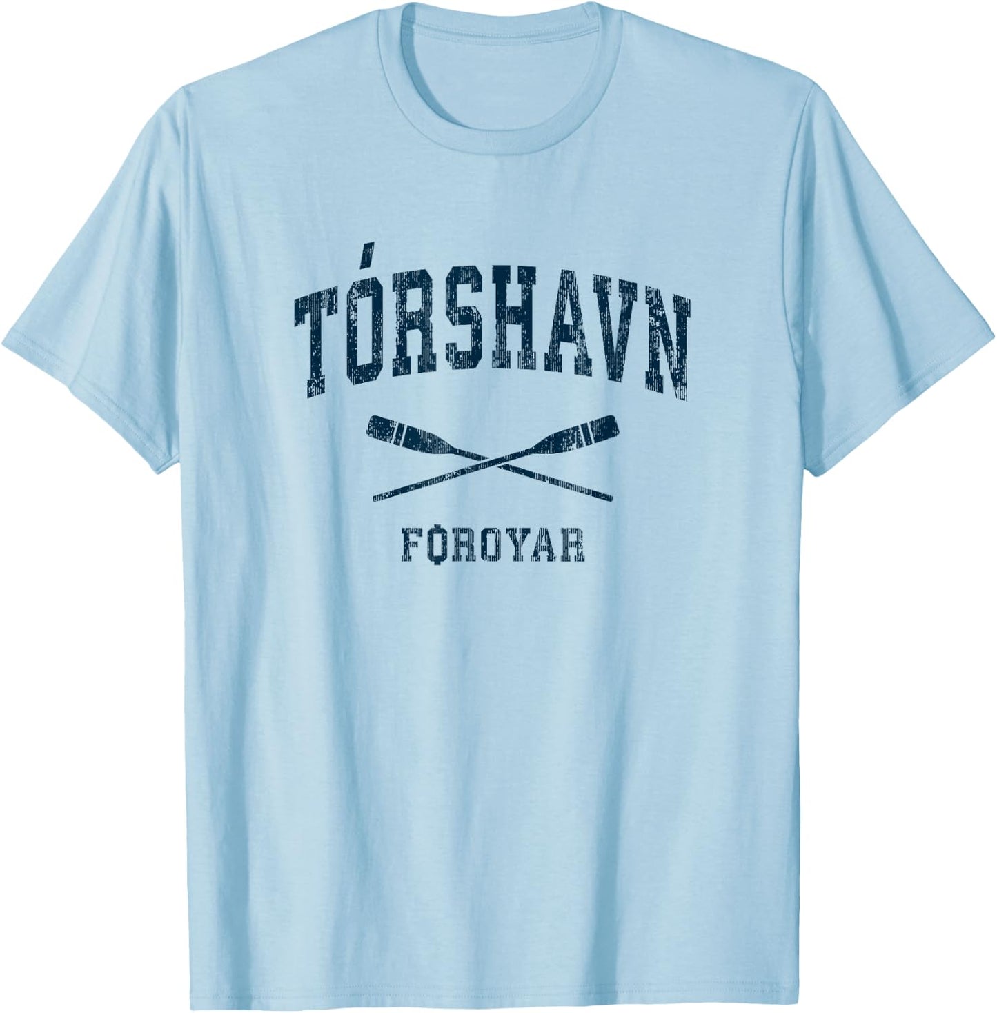 Torshavn Faroe Islands Vintage Nautical Paddles Sports Oars T-Shirt - T-Shirt | Light Blue