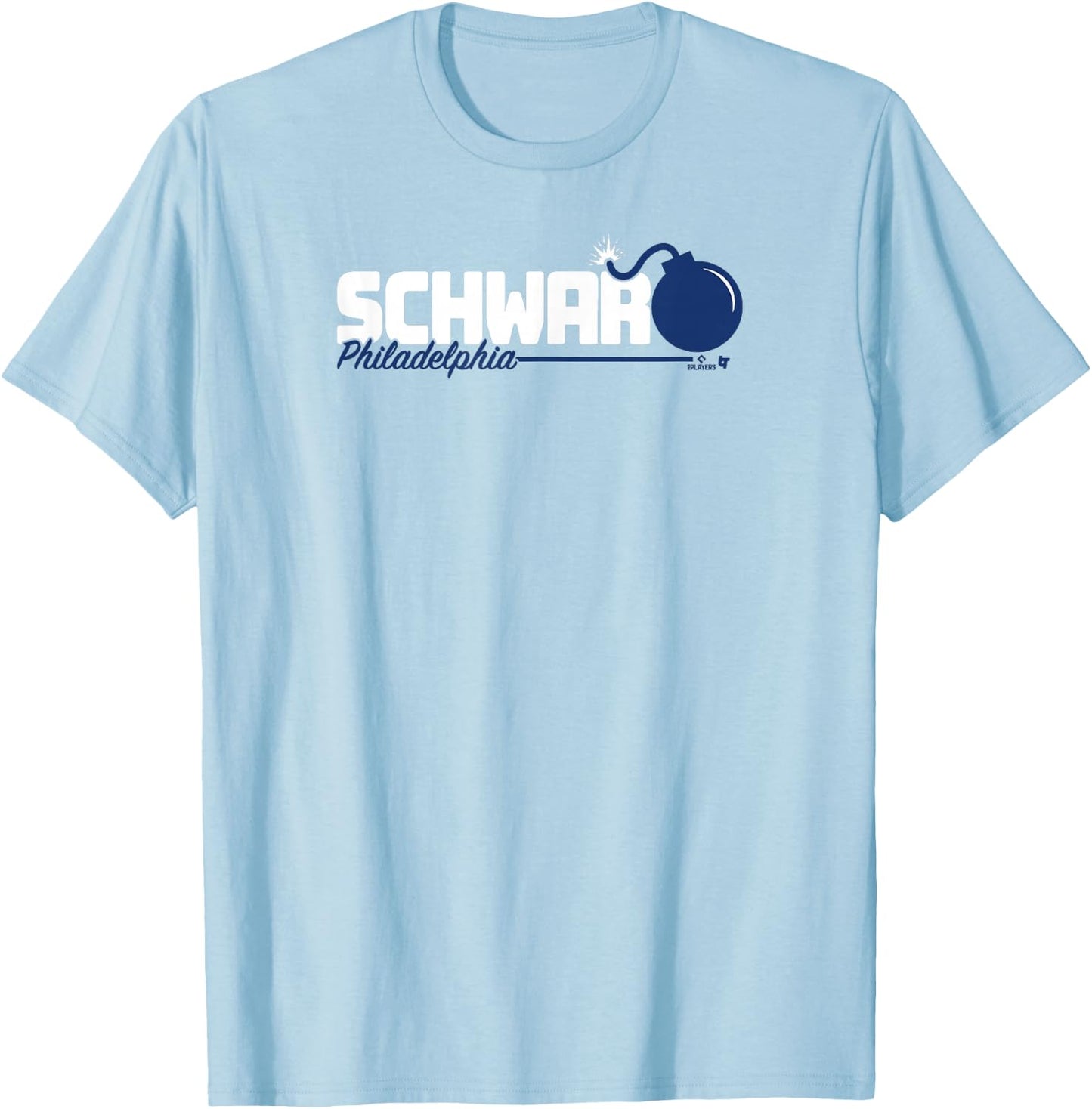 BreakingT Kyle Schwarber - Schwarbomb Logo - Philadelphia Baseball T-Shirt - T-Shirt | Light Blue