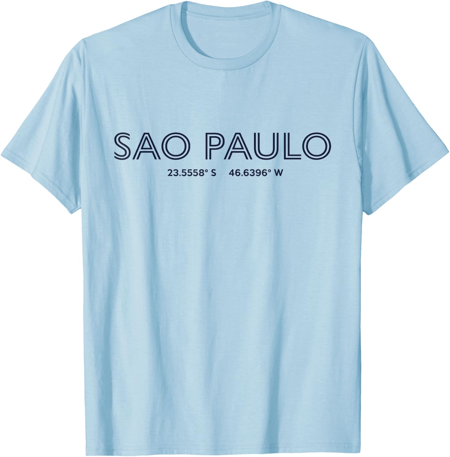 Brazil City Coordinates - Sao Paulo T-Shirt - T-Shirt | Light Blue