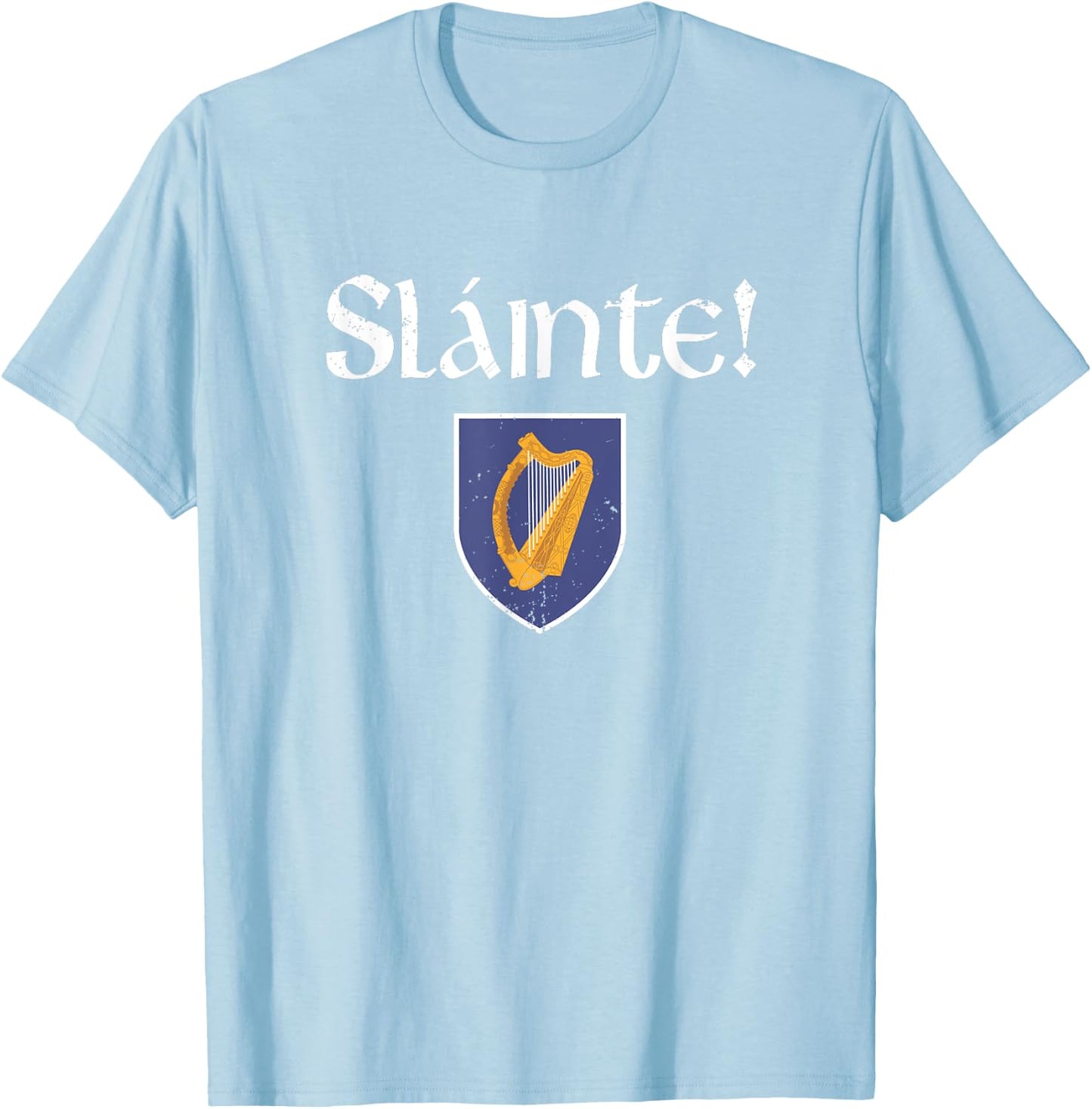 Slainte Shirt Coat of Arms Irish Patriotic St Patrick' Day Men T-Shirt - T-Shirt | Light Blue