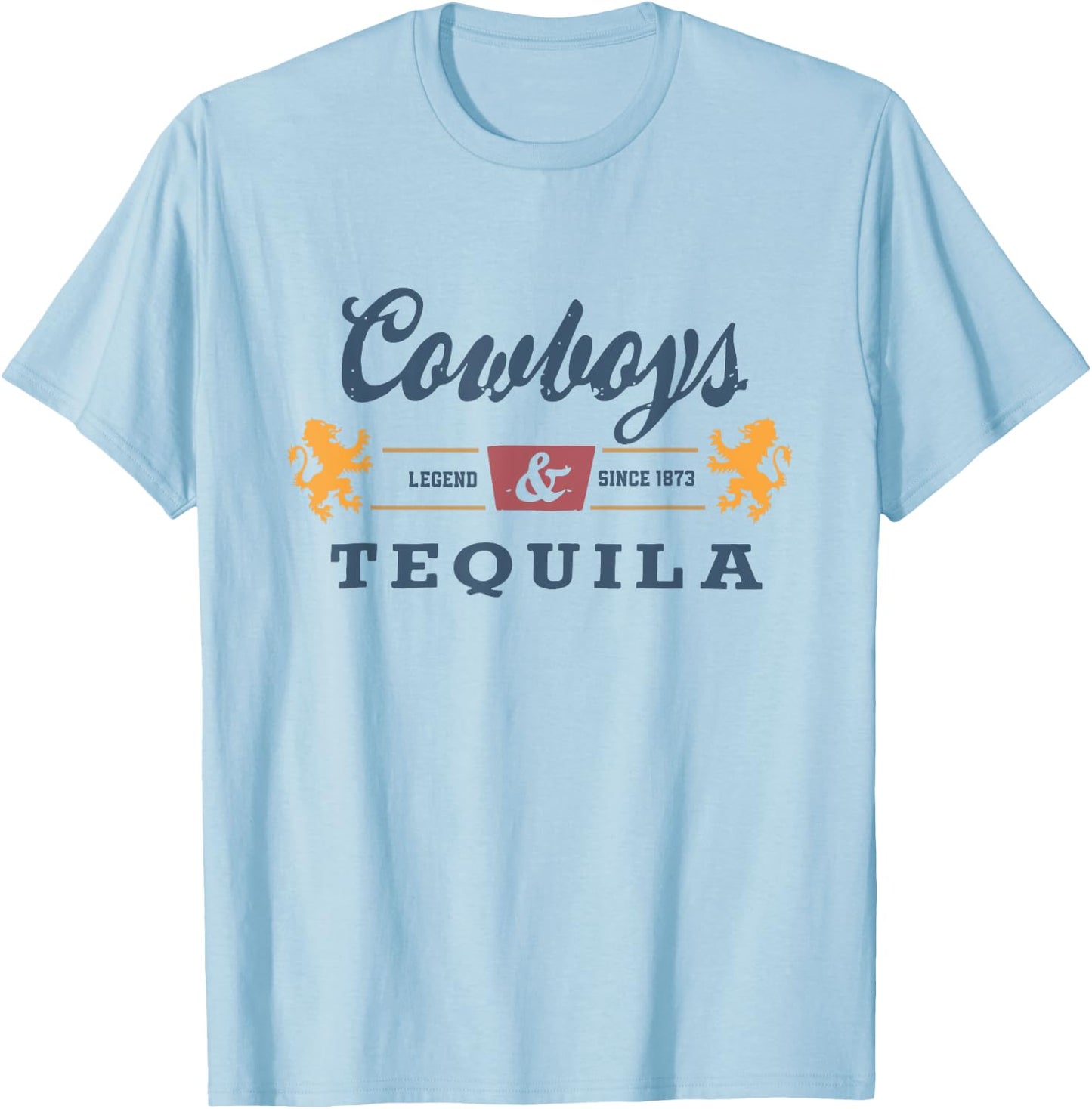 Vintage Cowboys And Tequila Western Funny Tequila Drinking T-Shirt - T-Shirt | Light Blue