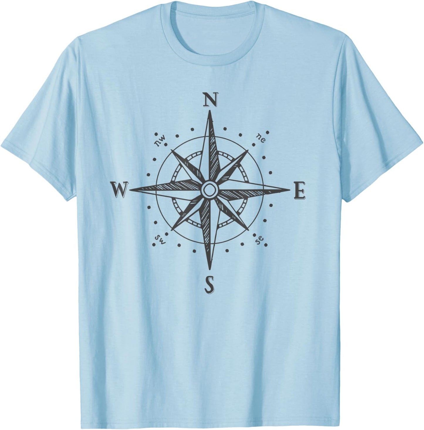 Vintage Compass North South East West Sailing Retro Design T-Shirt - T-Shirt | Light Blue