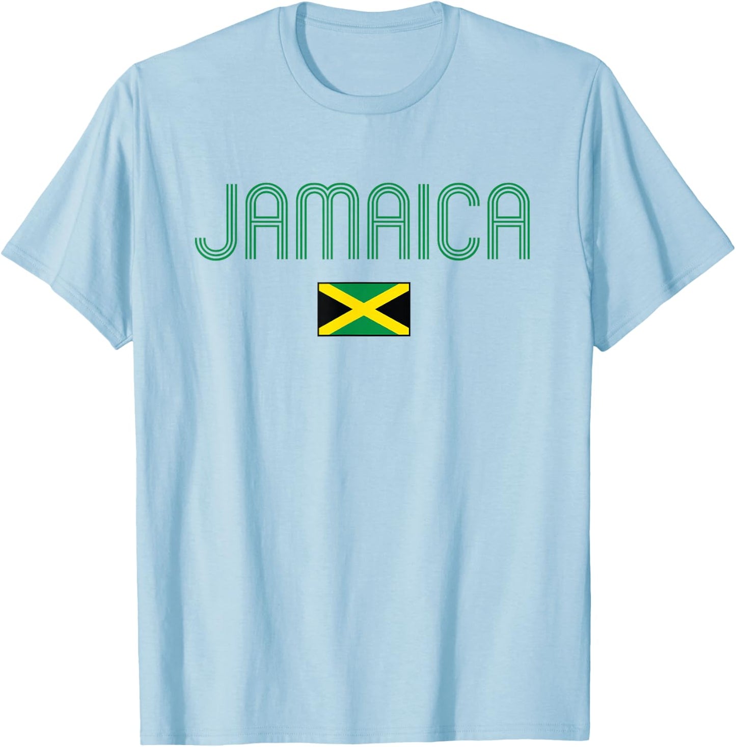 Jamaica Flag Jamaican Vintage Athletic Throwback Souvenir T-Shirt - T-Shirt | Light Blue