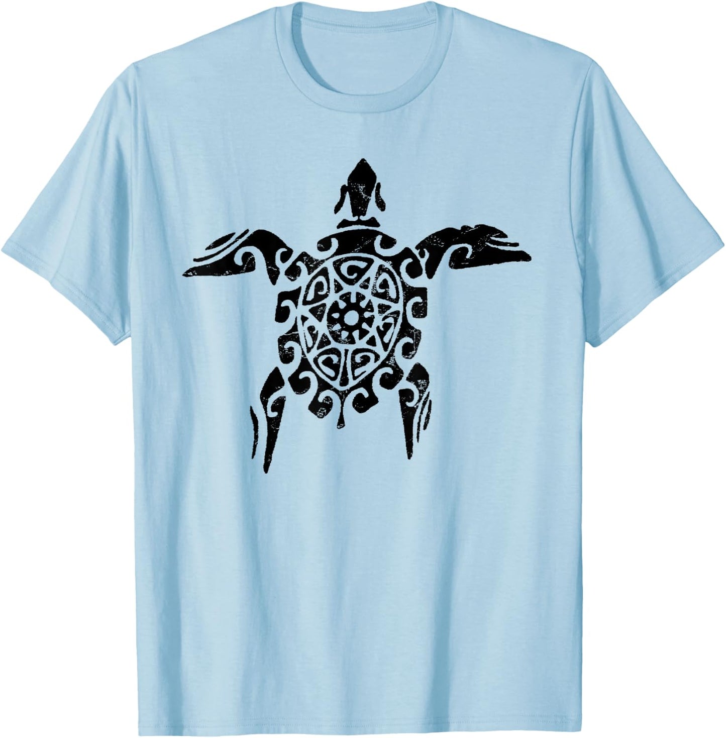 Sea Turtle Vintage Retro Tribal Throwback Vacation T-Shirt - T-Shirt | Light Blue