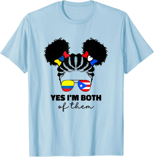 Colombian And Puerto Rican Rico Colombia Flag For Kids Girl T-Shirt - T-Shirt | Light Blue