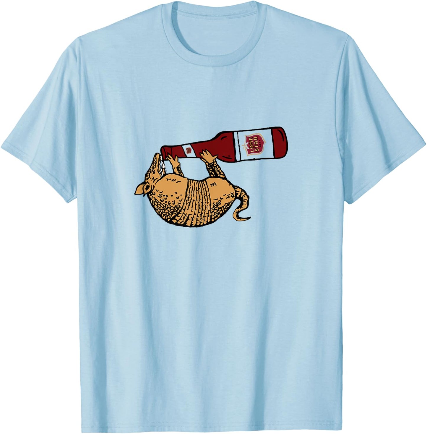 Lone Star Beer Armadillo | Texas T-Shirt - T-Shirt | Light Blue