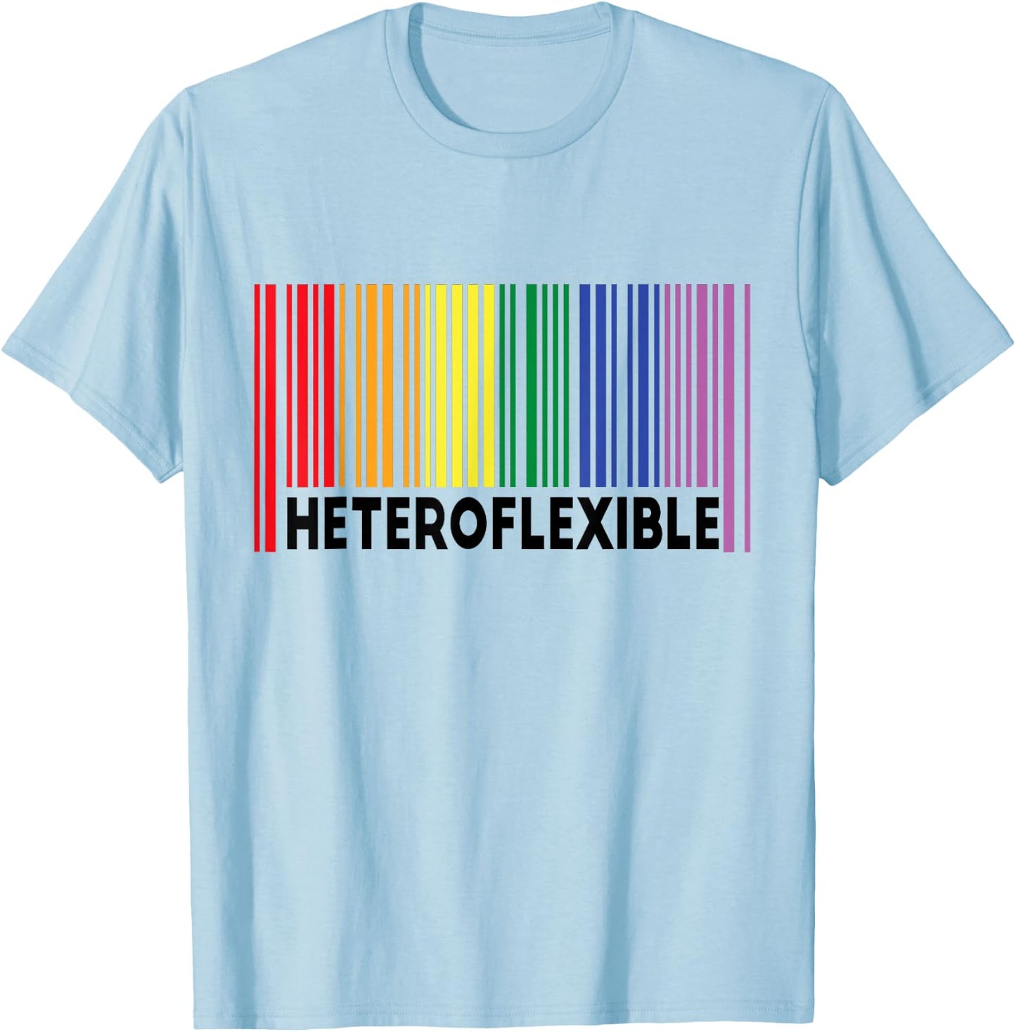 Heteroflexible Funny Yoga Unicorn Queer Ally Gay Pride Stuff T-Shirt - T-Shirt | Light Blue