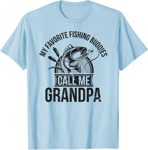 My Favorite Fishing Buddies Call Me Grandpa Fishing Buddy T-Shirt - T-Shirt | Light Blue