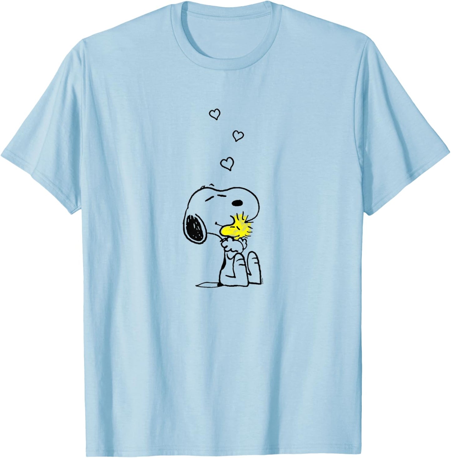 Peanuts - Snoopy Woodstock Hugs and Love T-Shirt - T-Shirt | Light Blue