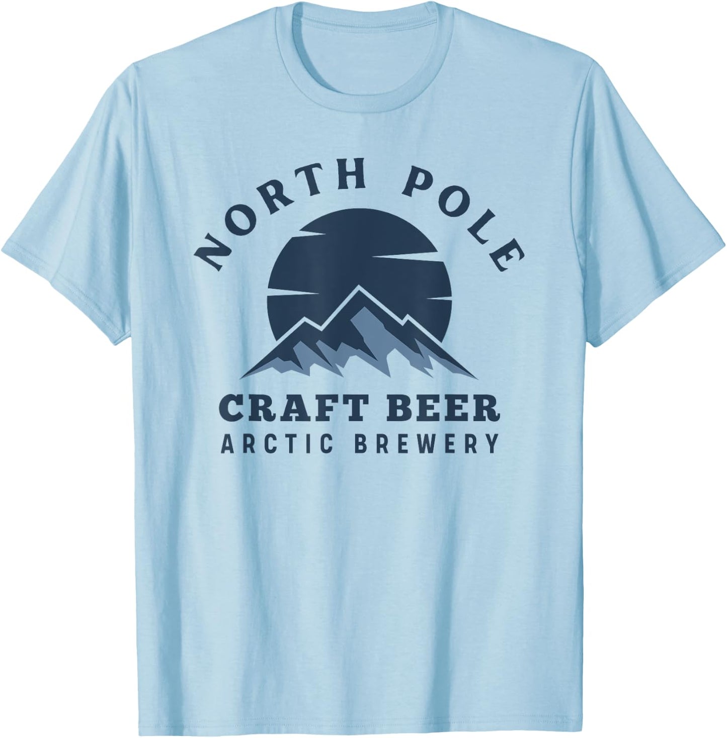 Merry Christmas North Pole Craft Beer Brewery Santa Novelty T-Shirt - T-Shirt | Light Blue