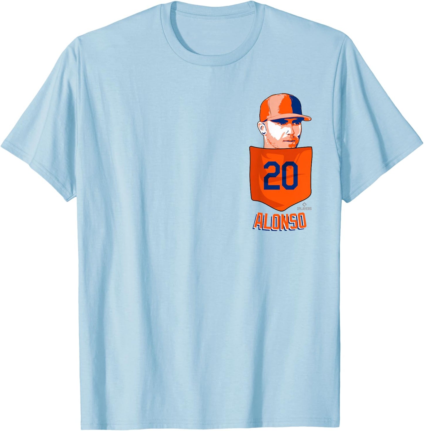 Pete Alonso New York Baseball Pocket MLBPA T-Shirt - T-Shirt | Light Blue