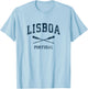 Lisbon Portugal Vintage Nautical Paddles Sports Oars T-Shirt - T-Shirt | Light Blue