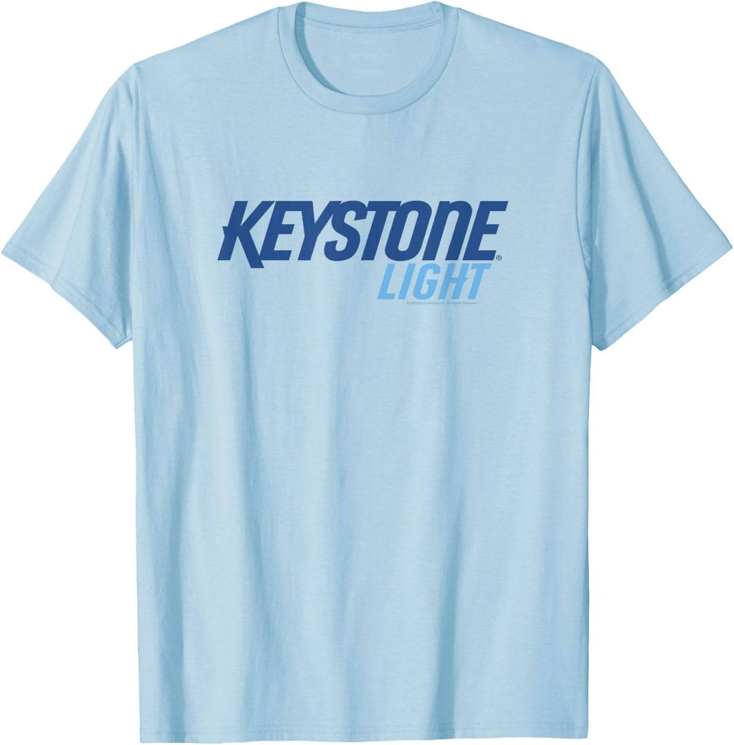 Coors Brewing Company Keystone Light Classic Big Chest Logo T-Shirt - T-Shirt | Light Blue