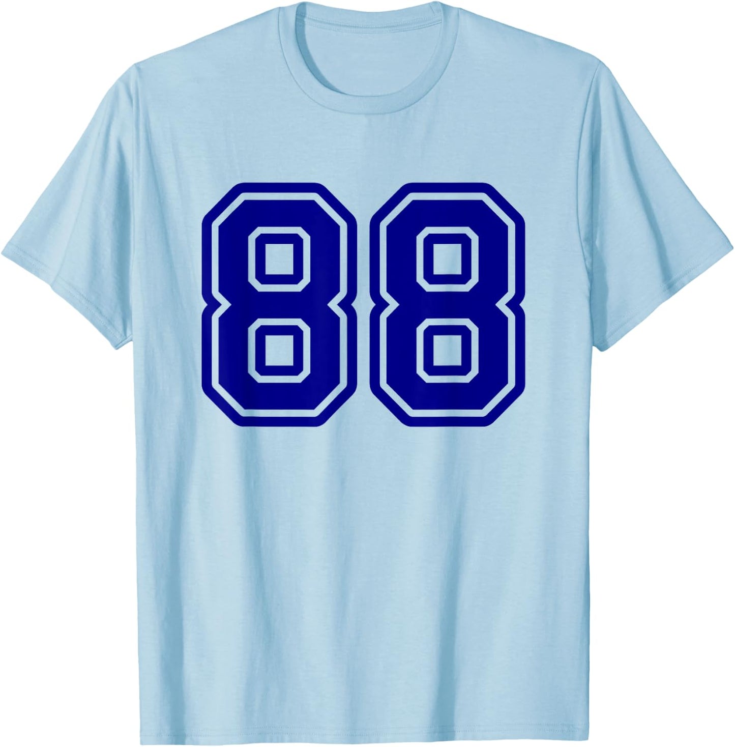 Number #88 Blue Varsity Number 88 T-Shirt - T-Shirt | Light Blue