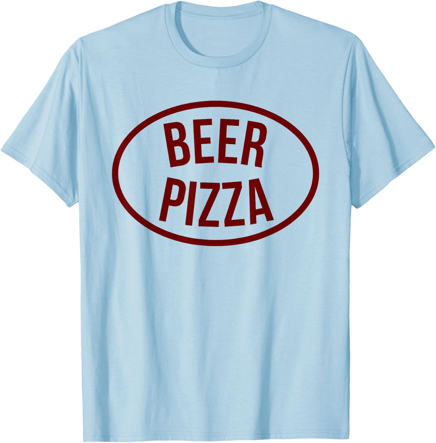 BEER PIZZA - Cool Funny Kpop Junk Food Humor Logo Statement T-Shirt - T-Shirt | Light Blue