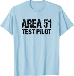 Area 51 Test Pilot Retro Halloween Costume Roswell Alien UFO T-Shirt - T-Shirt | Light Blue