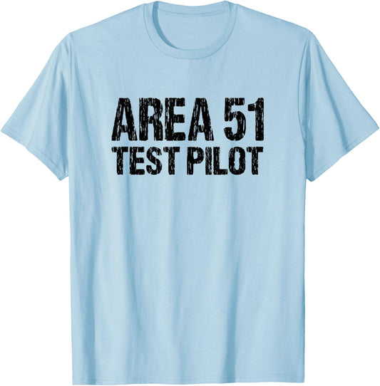 Area 51 Test Pilot Retro Halloween Costume Roswell Alien UFO T-Shirt - T-Shirt | Light Blue