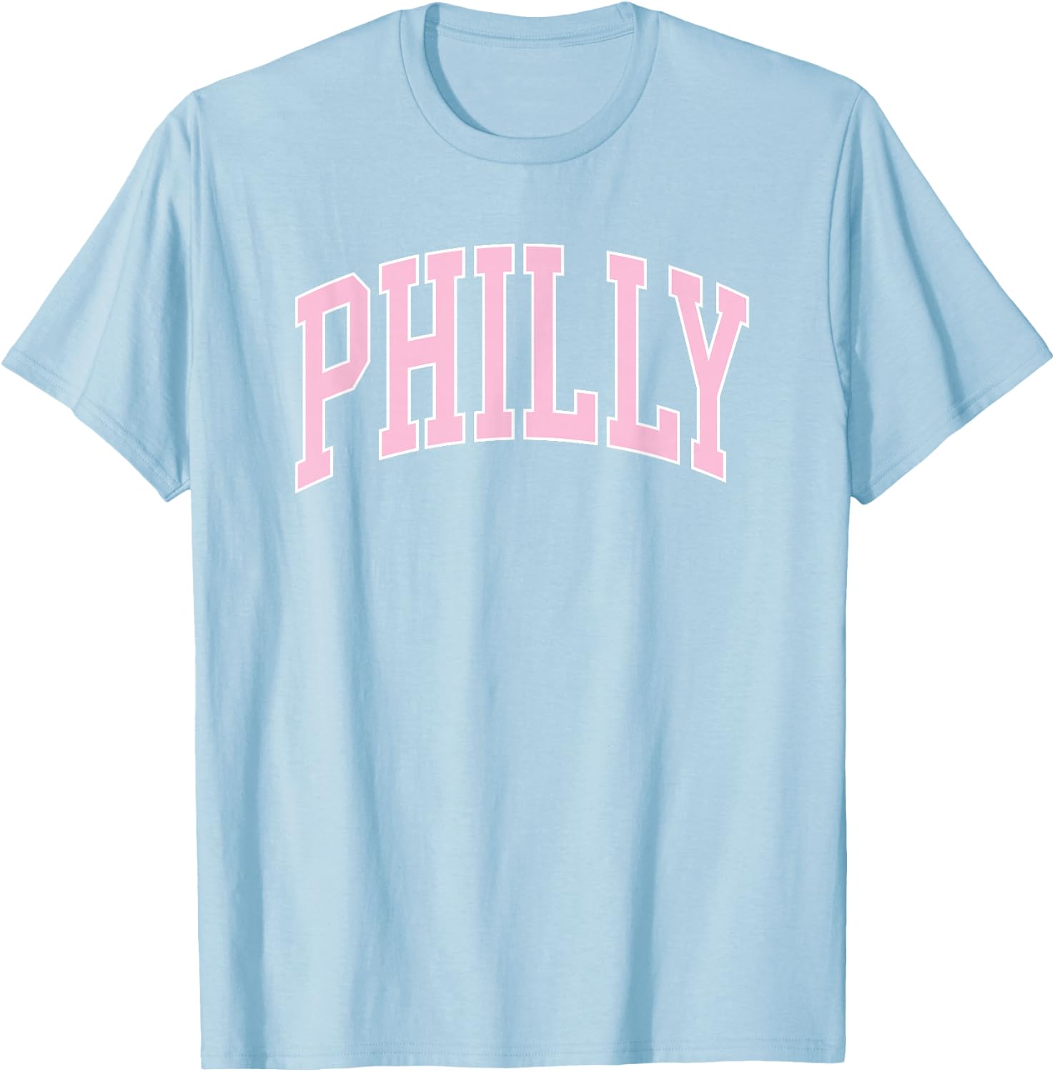 Retro Philly Pink Text Philadelphia Vintage Throwback T-Shirt - T-Shirt | Light Blue