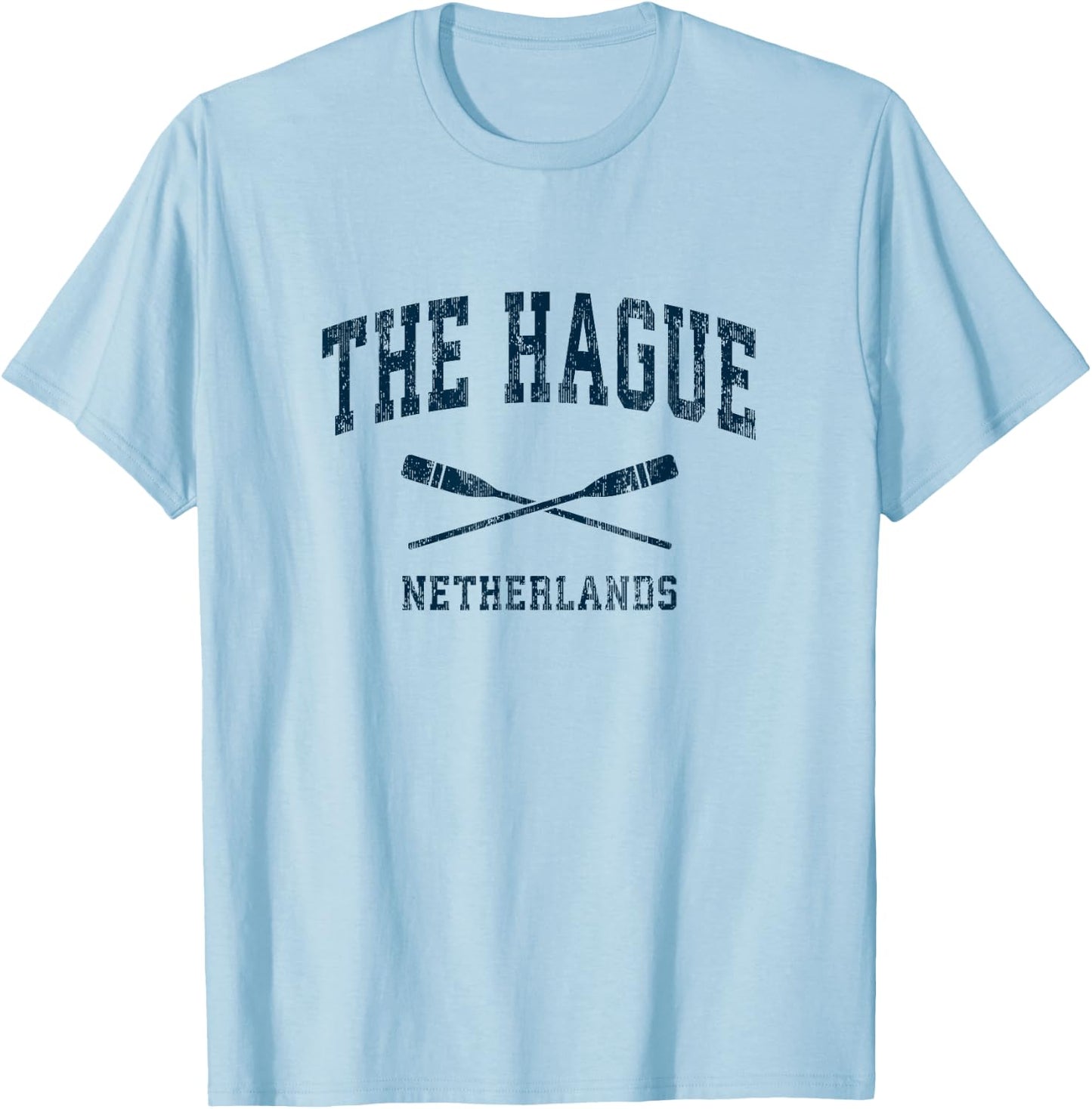 The Hague Netherlands Vintage Nautical Paddles Sports Oars T-Shirt - T-Shirt | Light Blue