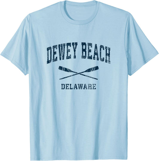 Dewey Beach Delaware Vintage Nautical Paddles Sports Oars Men Women Kids T-Shirt - T-Shirt | Light Blue