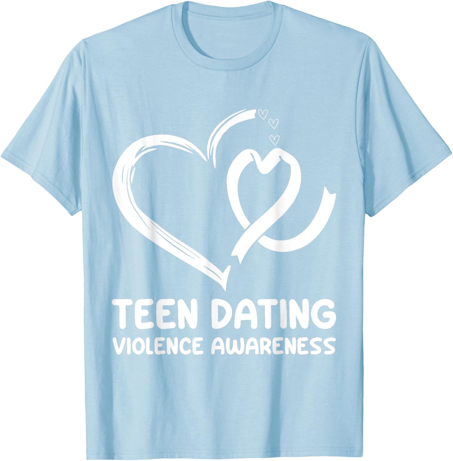 heart ribbon We Wear orange teen dating violence Awareness T-Shirt - T-Shirt | Light Blue