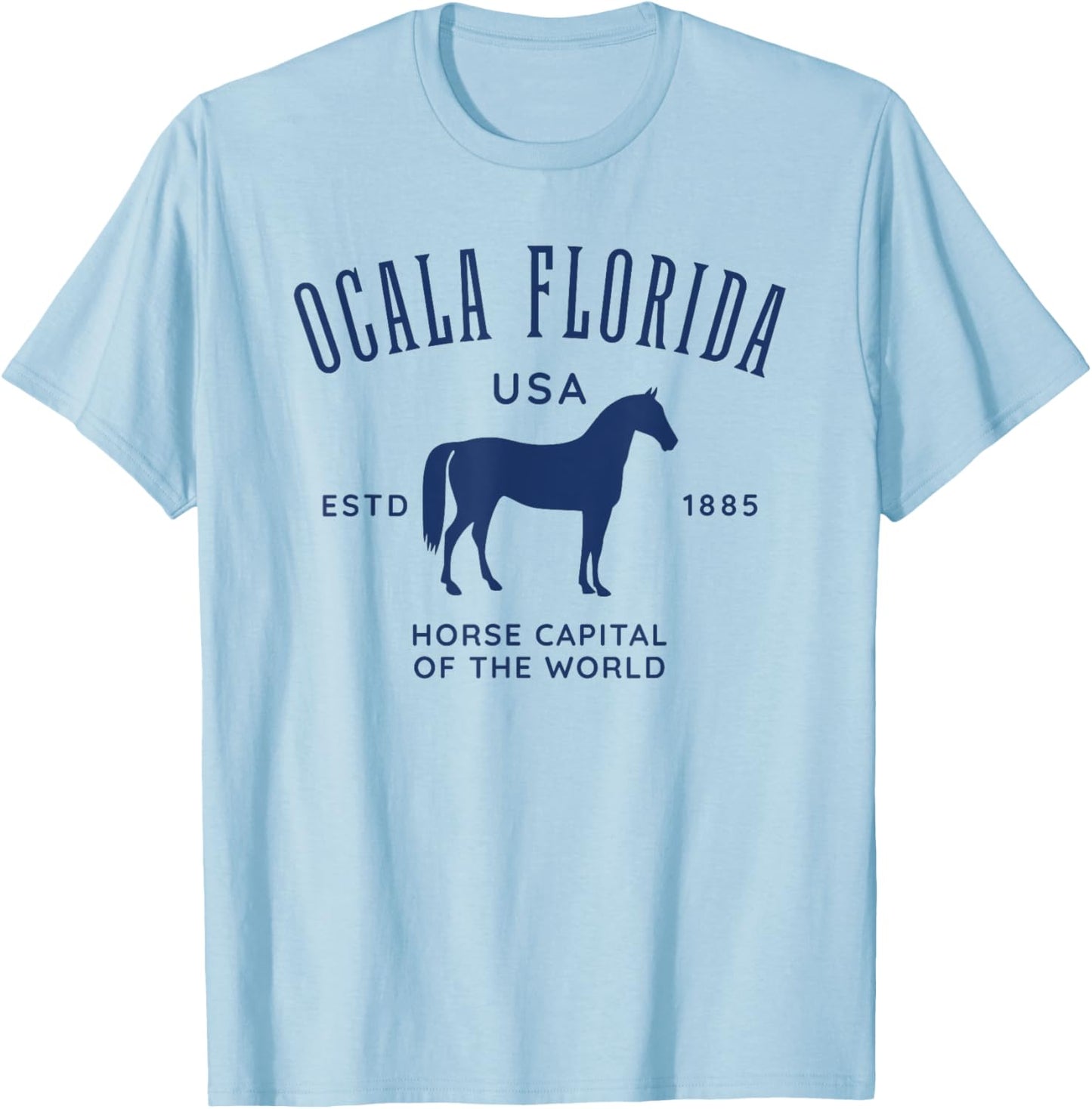 Ocala Florida USA Horse Capital Vintage Equestrian Design T-Shirt - T-Shirt | Light Blue