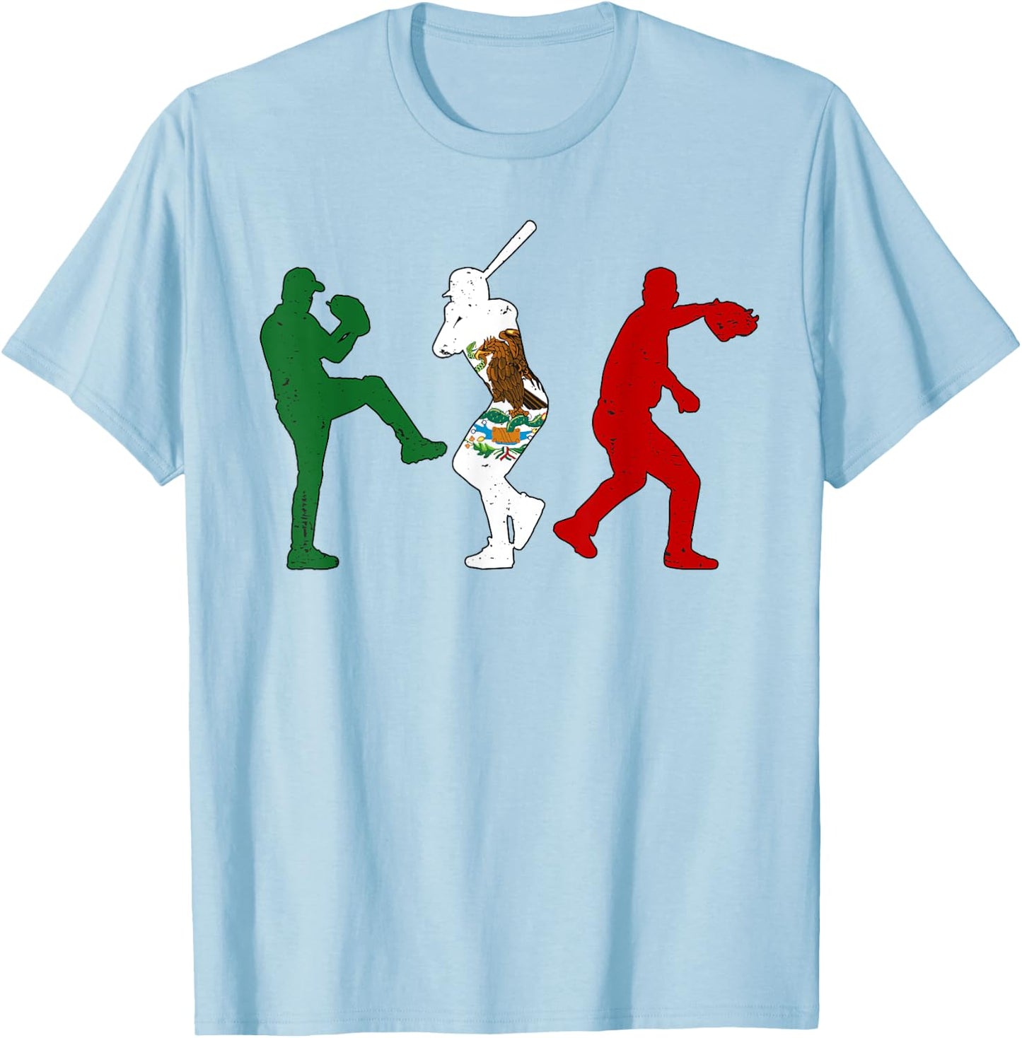 Cinco De Mayo Outfit Baseball Mexico Mexican Flag Boy Men T-Shirt - T-Shirt | Light Blue