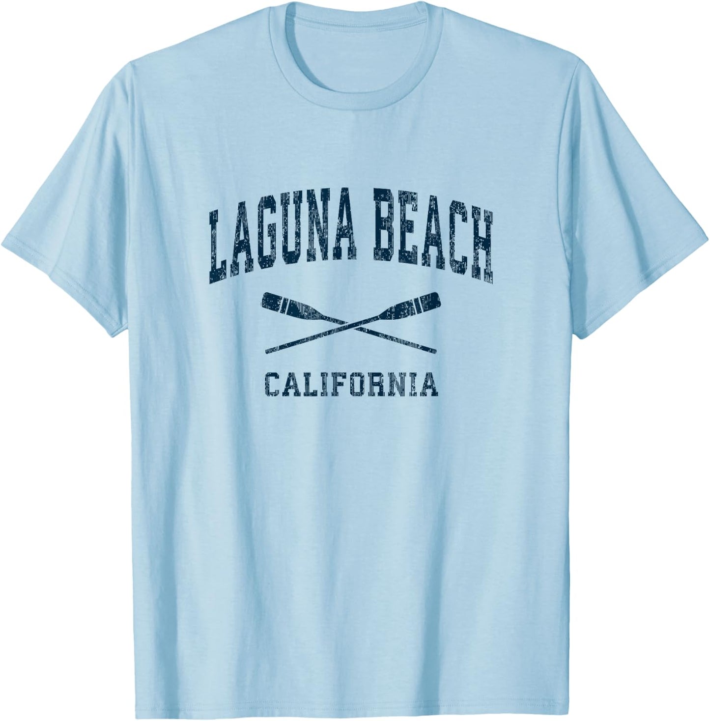 Laguna Beach California Vintage Nautical Paddles Sports Oars T-Shirt - T-Shirt | Light Blue