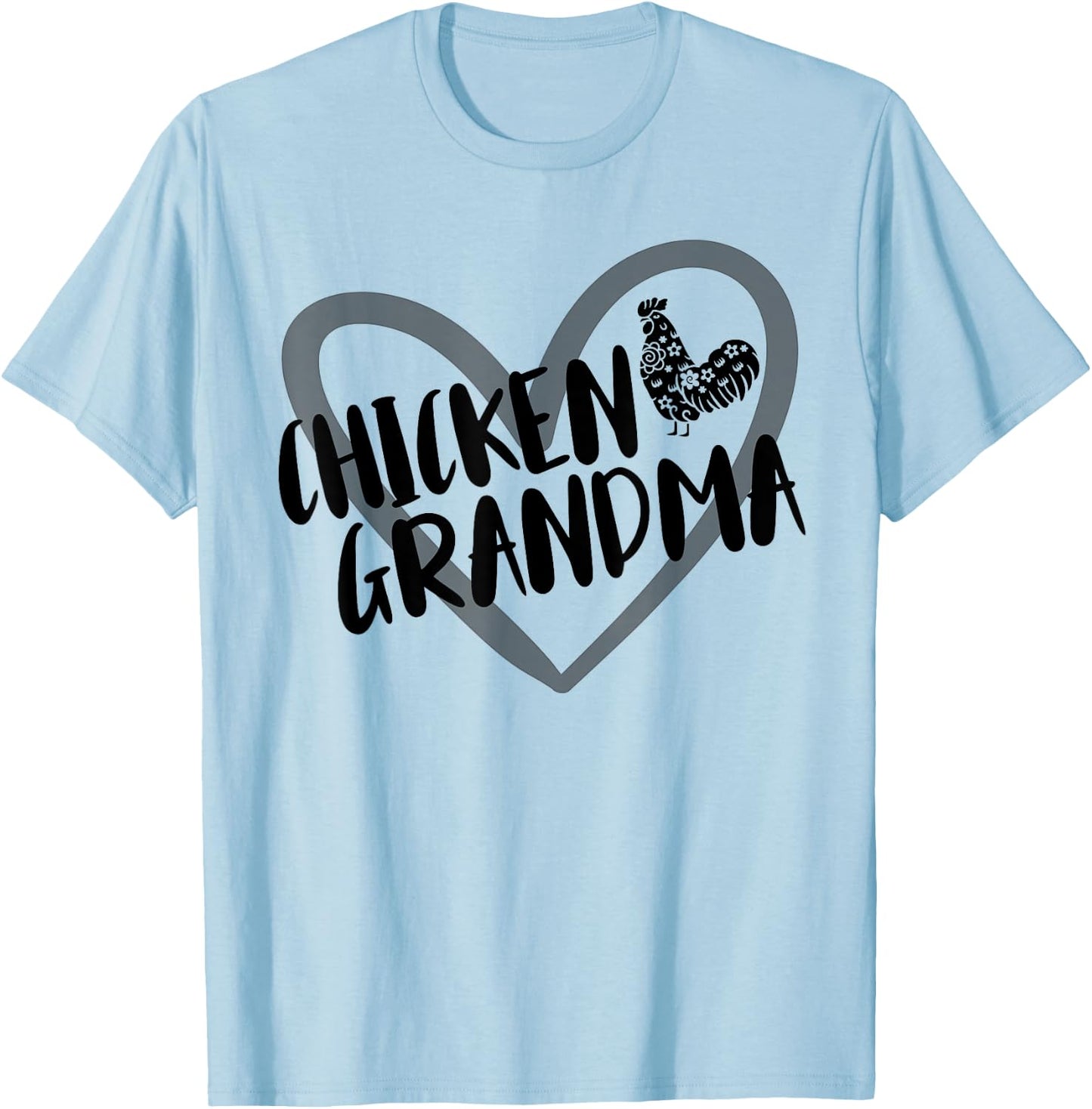 Chicken Grandma Heart Farmer Funny Chicken Lover T-Shirt - T-Shirt | Light Blue