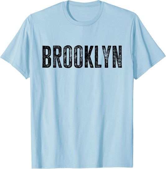 Brooklyn NY Retro Text New York Love Brooklyn Bridge T-Shirt - T-Shirt | Light Blue