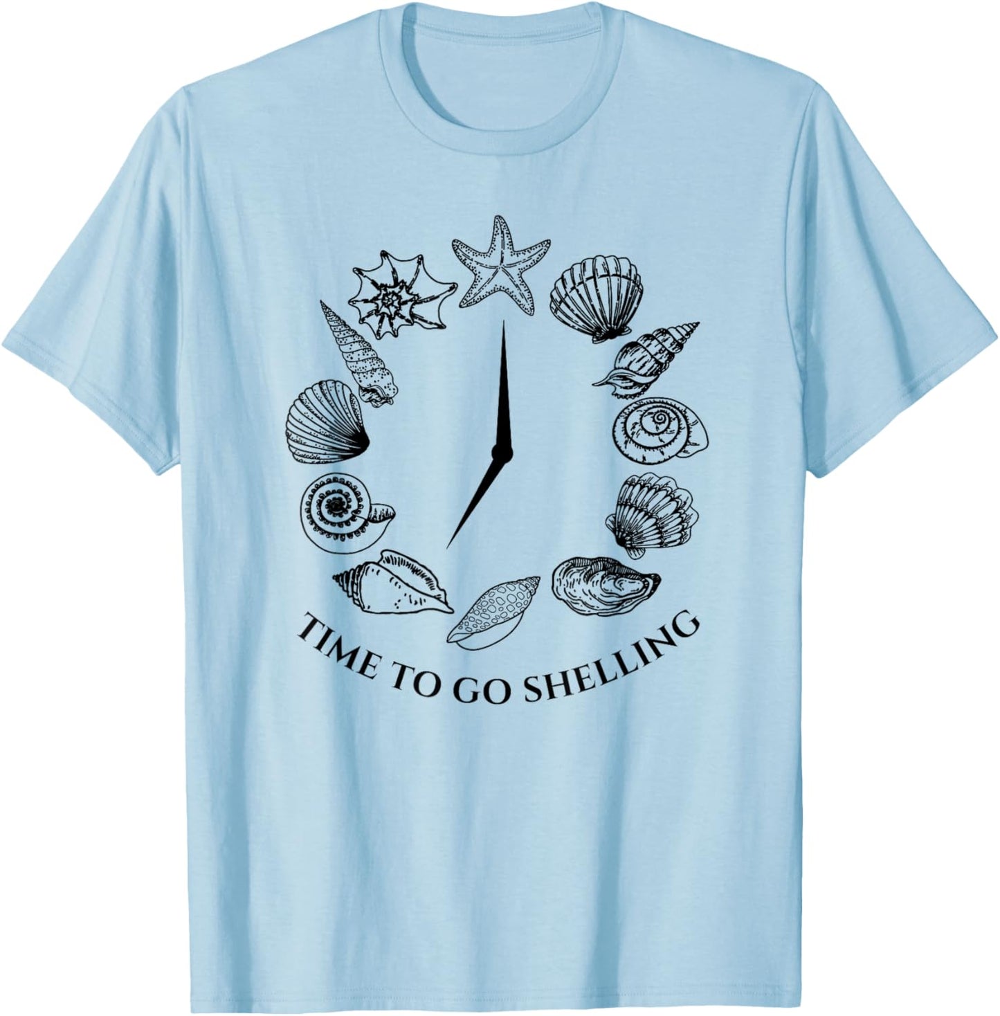 Time to Go Shelling Ocean Beach Lover Shell Collector Gift Men Women T-Shirt - T-Shirt | Light Blue