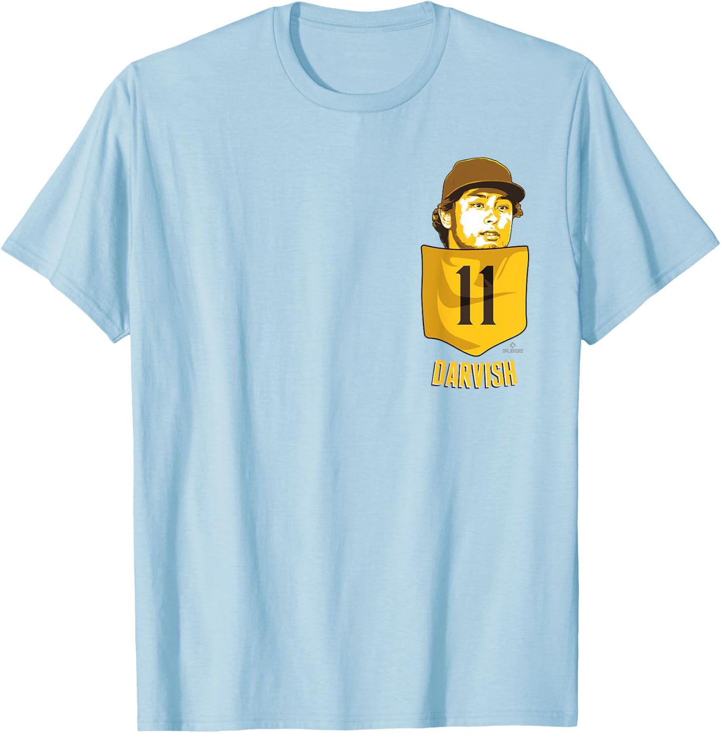 Yu Darvish San Diego Baseball Pocket MLBPA T-Shirt - T-Shirt | Light Blue