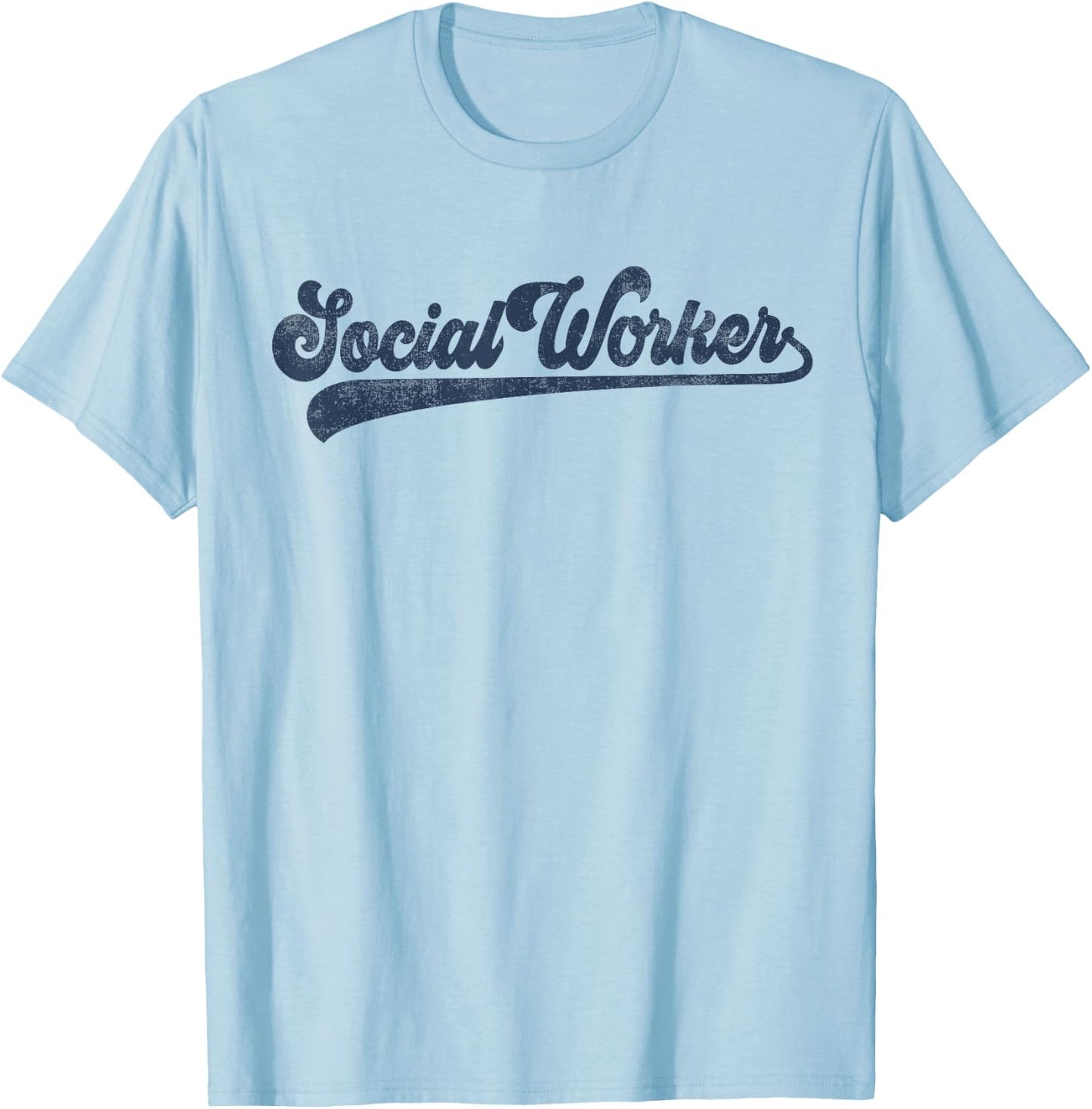 Social Worker Cute Vintage Graphic Social Work T-Shirt - T-Shirt | Light Blue