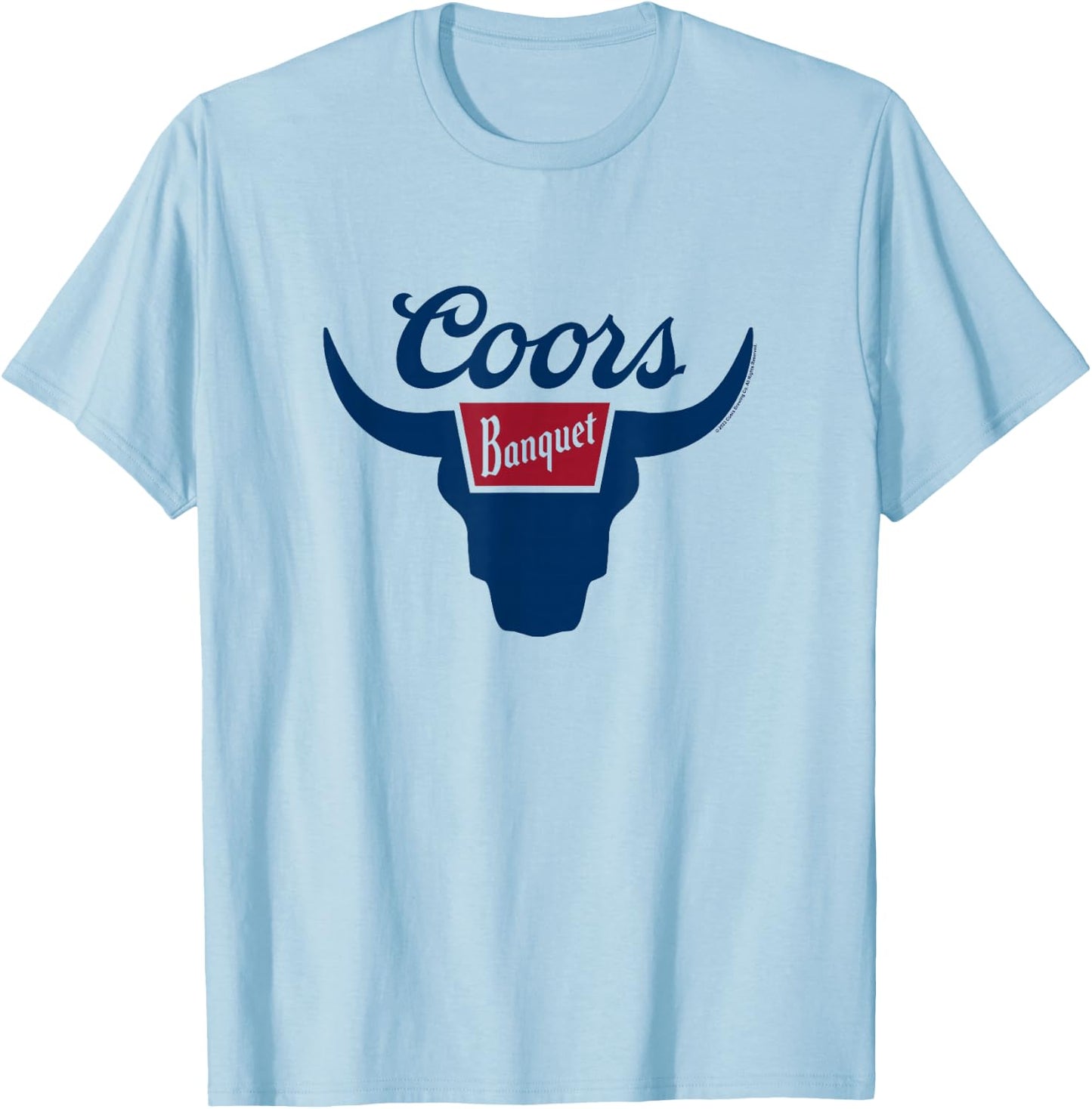 Coors Brewing Company Coors Banquet Rodeo Big Chest Logo T-Shirt - T-Shirt | Light Blue