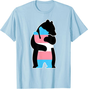 Trans Bear Hug Ally Pride T-Shirt - T-Shirt | Light Blue