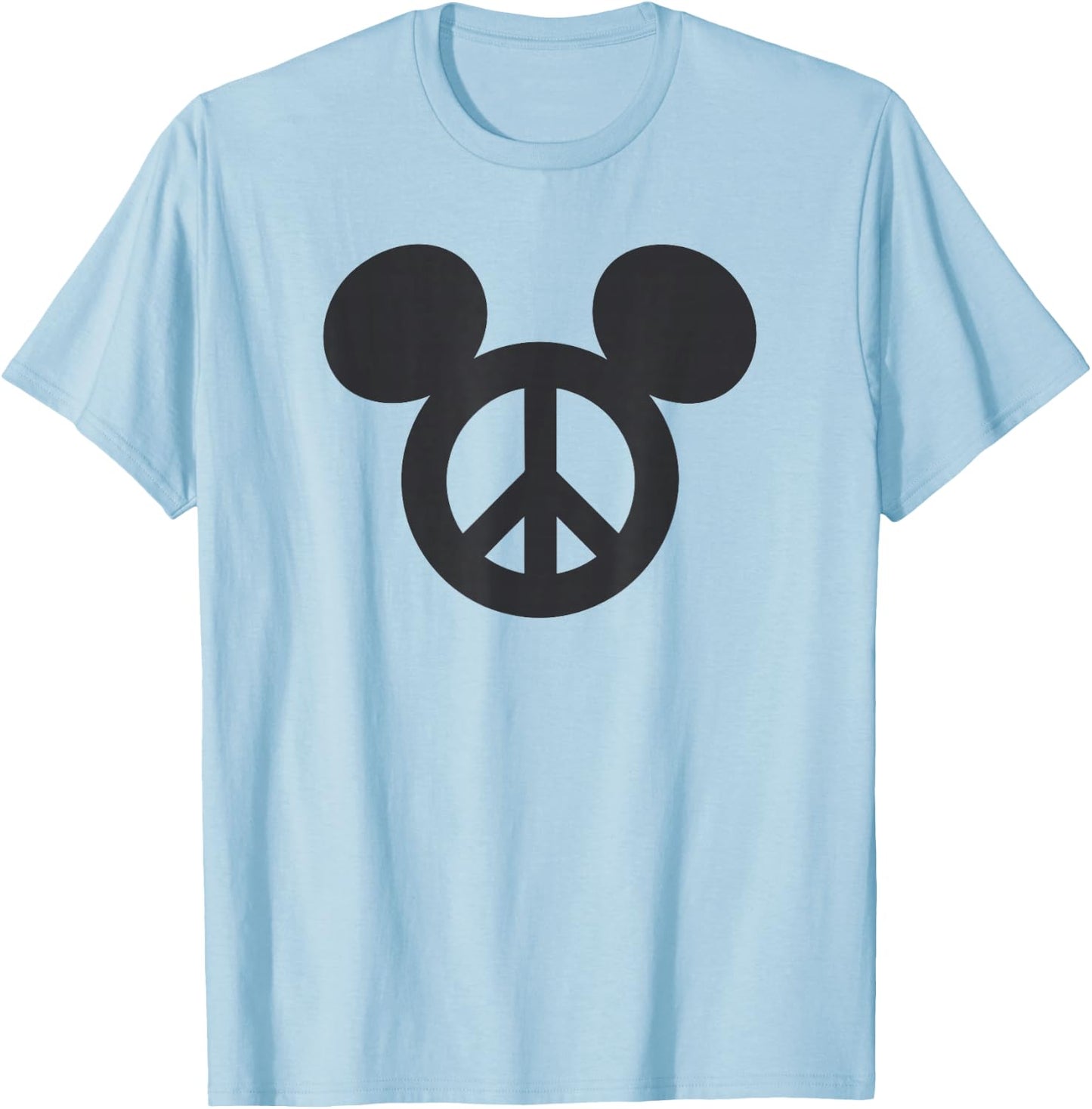 Disney Mickey And Friends Classic Peace Sign Mickey Logo T-Shirt - T-Shirt | Light Blue