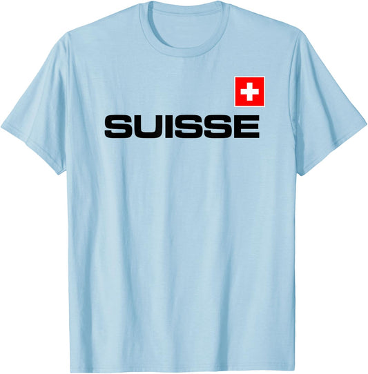 Switzerland Flag Suisse Athletic Games Sports Jersey Style. T-Shirt - T-Shirt | Light Blue