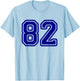 Blue Sports Team Number 82 T-Shirt - T-Shirt | Light Blue