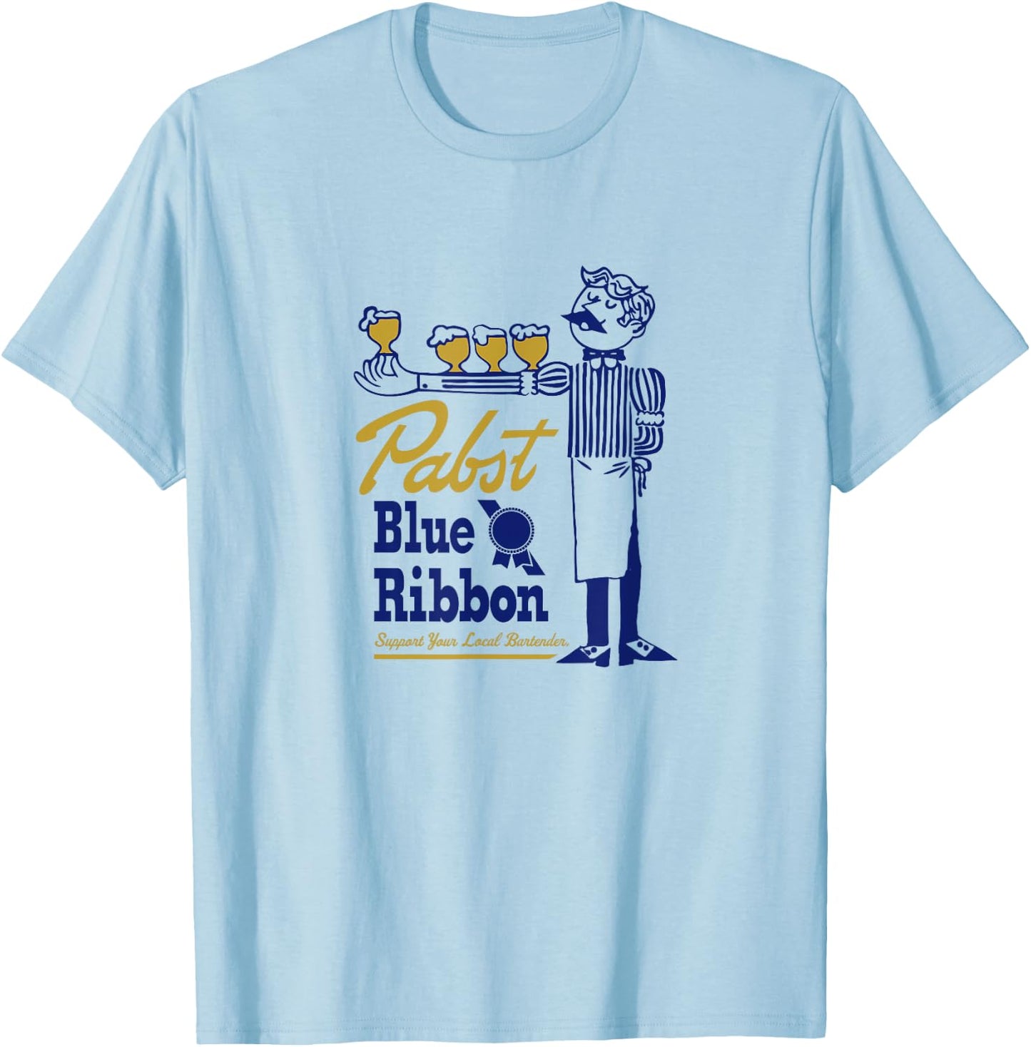 Pabst Blue Ribbon Classic Bartender T-Shirt - T-Shirt | Light Blue