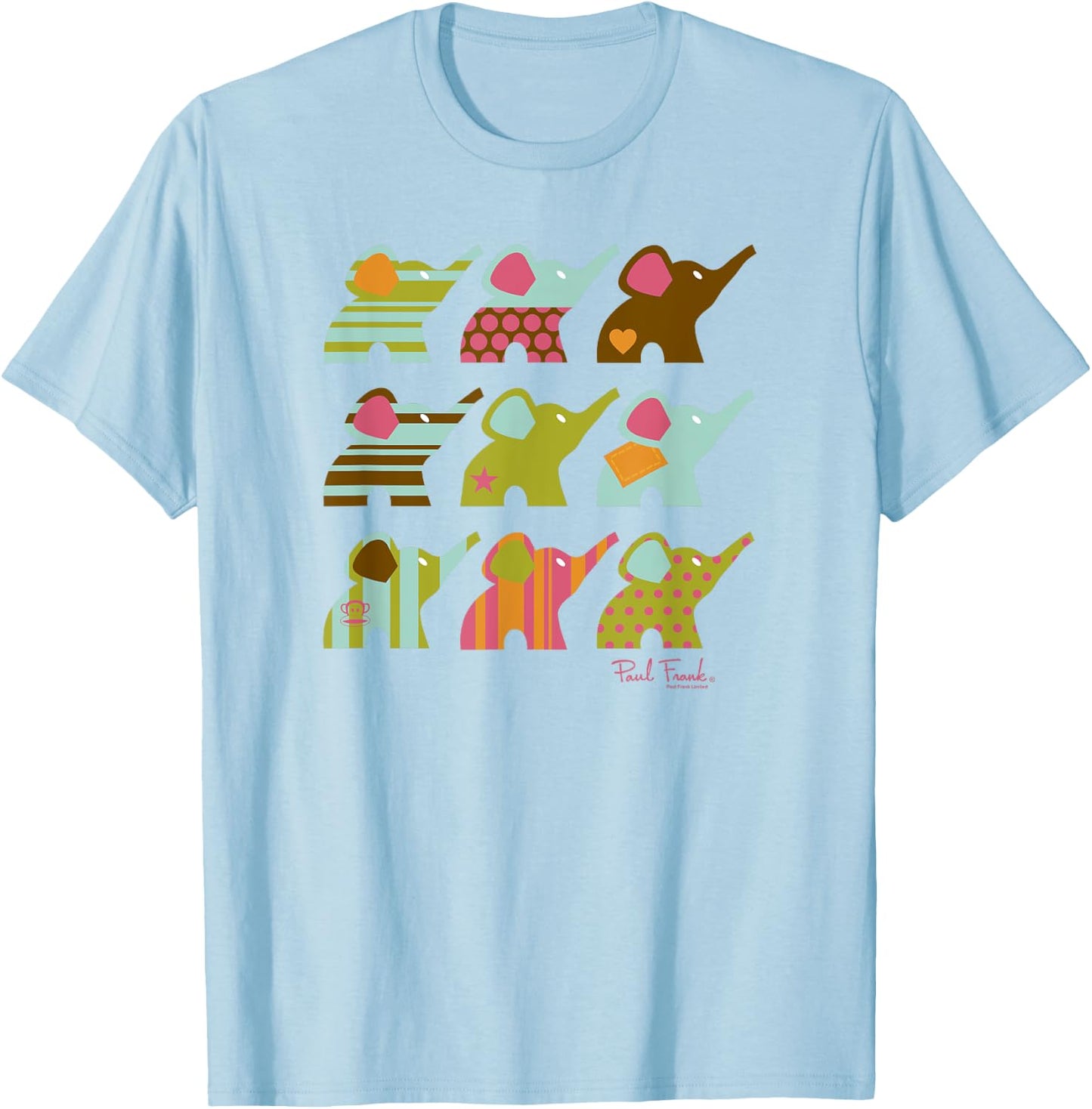 Paul Frank Ellie The Elephant Grid Poster T-Shirt - T-Shirt | Light Blue