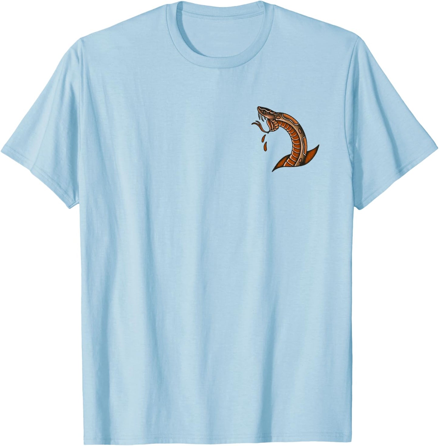 American Traditional Eagle Snake Old School Tattoo Flash T-Shirt - T-Shirt | Light Blue