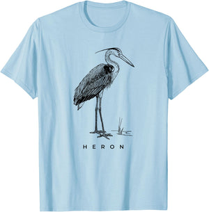 Great Blue Heron Bird Birdwatcher T-Shirt - T-Shirt | Light Blue