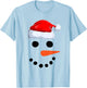 Winter Snowman Face Costume Christmas Snowman T-Shirt - T-Shirt | Light Blue