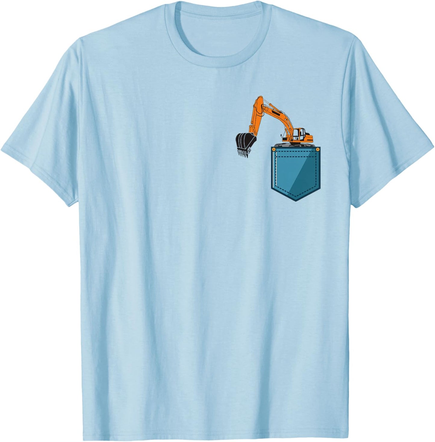 Construction Excavator Shirt for Boys Girls Men and Women T-Shirt - T-Shirt | Light Blue