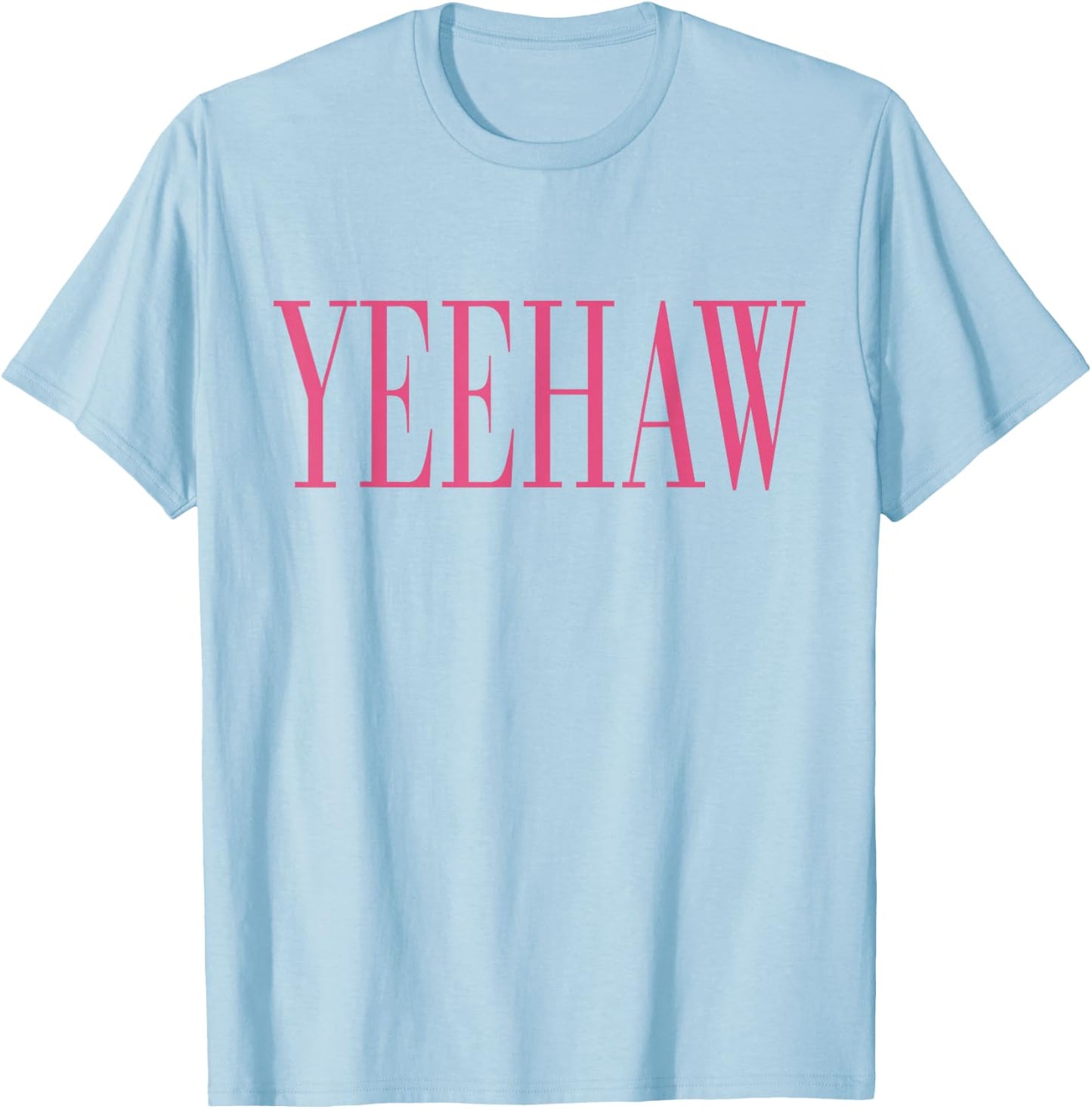 Vintage Pink Yeehaw Preppy Cowgirl Country T-Shirt - T-Shirt | Light Blue