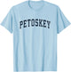 Petoskey Michigan MI Vintage Sports Design Navy Design T-Shirt - T-Shirt | Light Blue