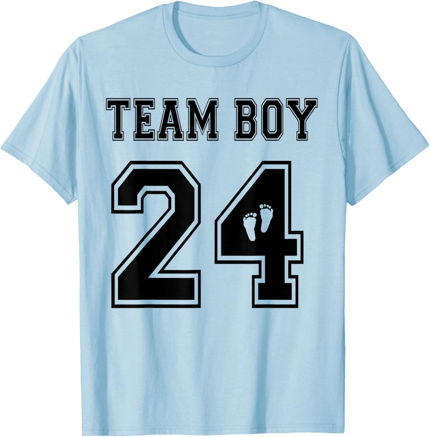 Team Boy 2024 Gender Reveal Boy Baby Shower Adoption T-Shirt - T-Shirt | Light Blue