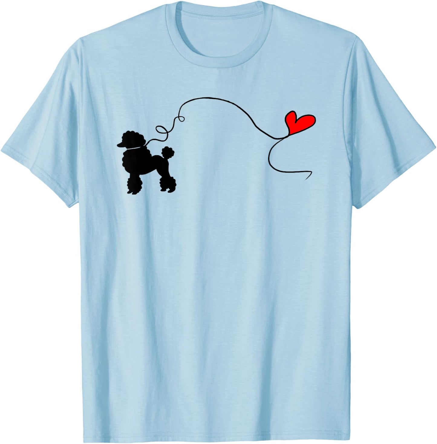 Sock Hop 50s Costume Poodle Shirt Cute Poodle 1950's Heart T-Shirt - T-Shirt | Light Blue