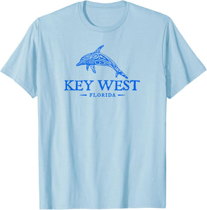 Key West Florida Dolphin Boys Girls Souvenir T-Shirt - T-Shirt | Light Blue