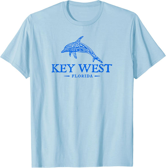 Key West Florida Dolphin Boys Girls Souvenir T-Shirt - T-Shirt | Light Blue